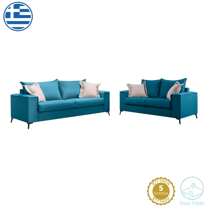 Set Canapele Pako World Verona 2 Locuri Albastru 225x93x100cm