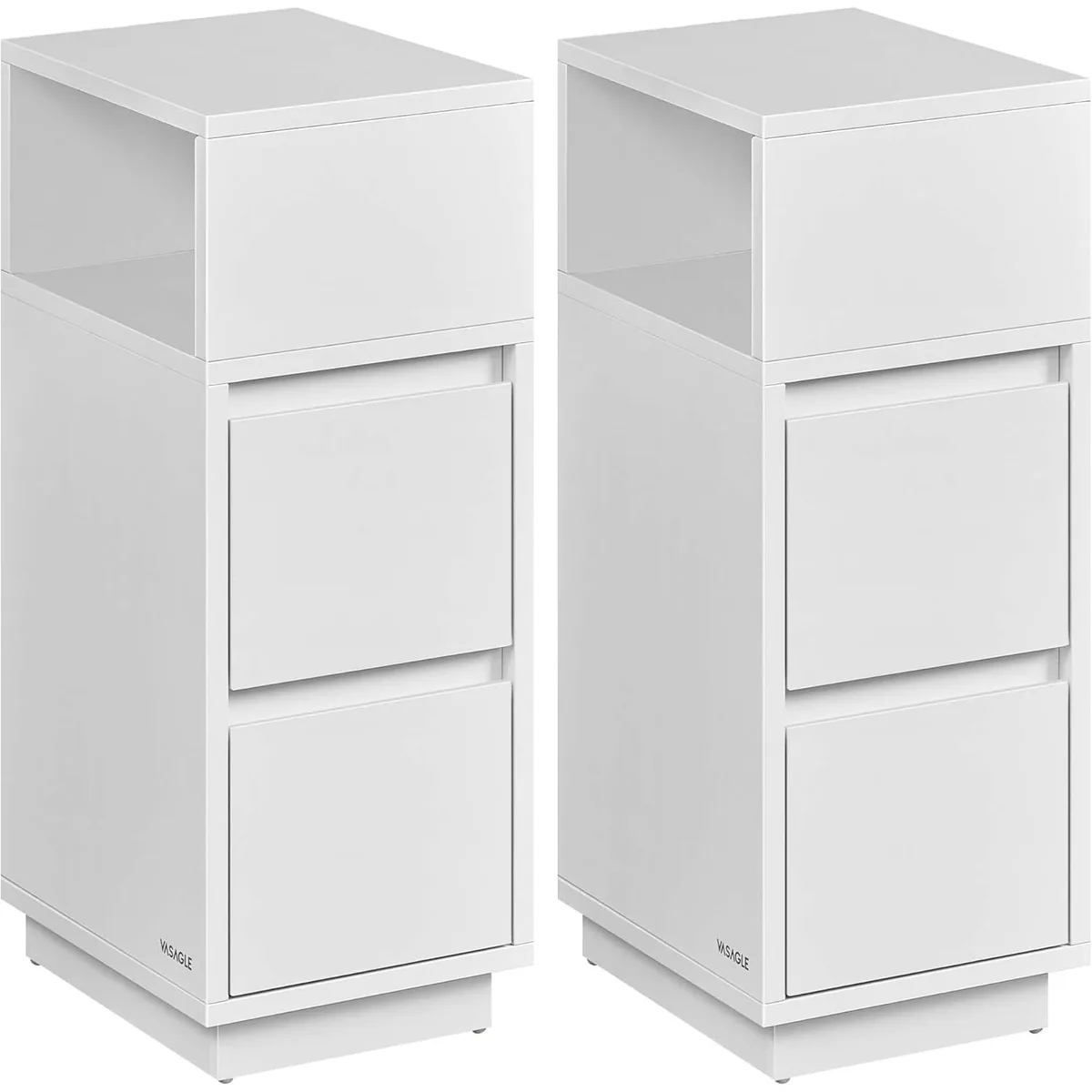 Set Noptiere Brius Inguste 2 Sertare Reversibil 30x25x65cm Alb