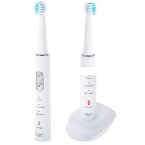 Set Periuta de Dinti Electrica Sonica Adler AD2175 Alb 2 Capete