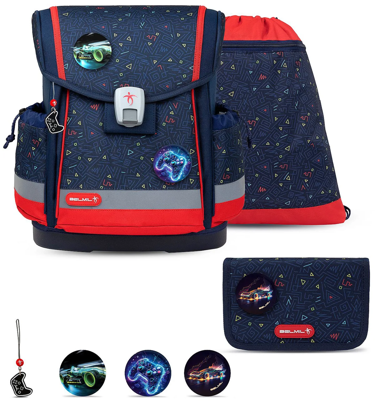 Set Școlar Belmil Gamer Racing Blue Neon