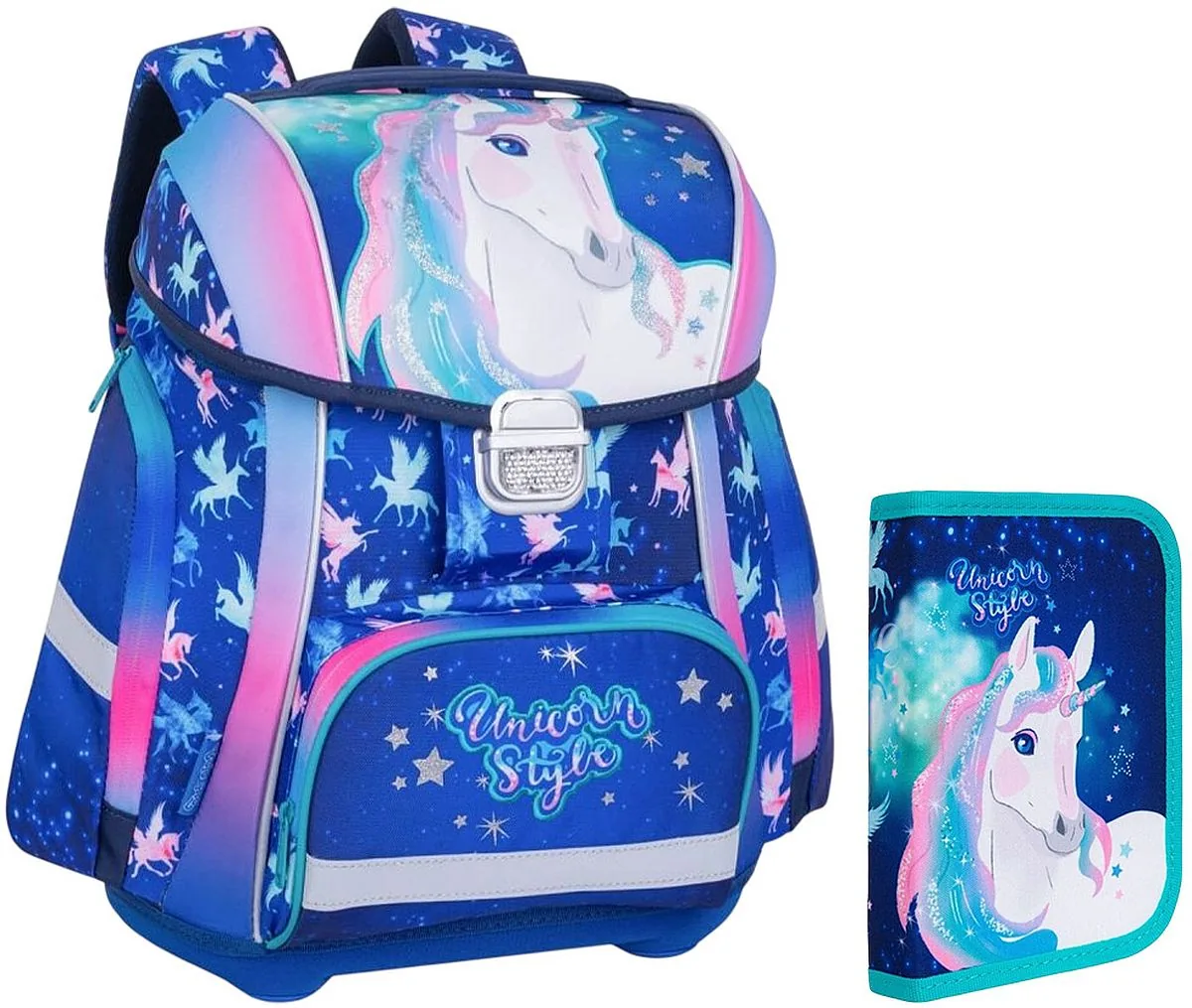 Set Școlar Colorino Unicorn Rucsac Boogie și Penar Clipper