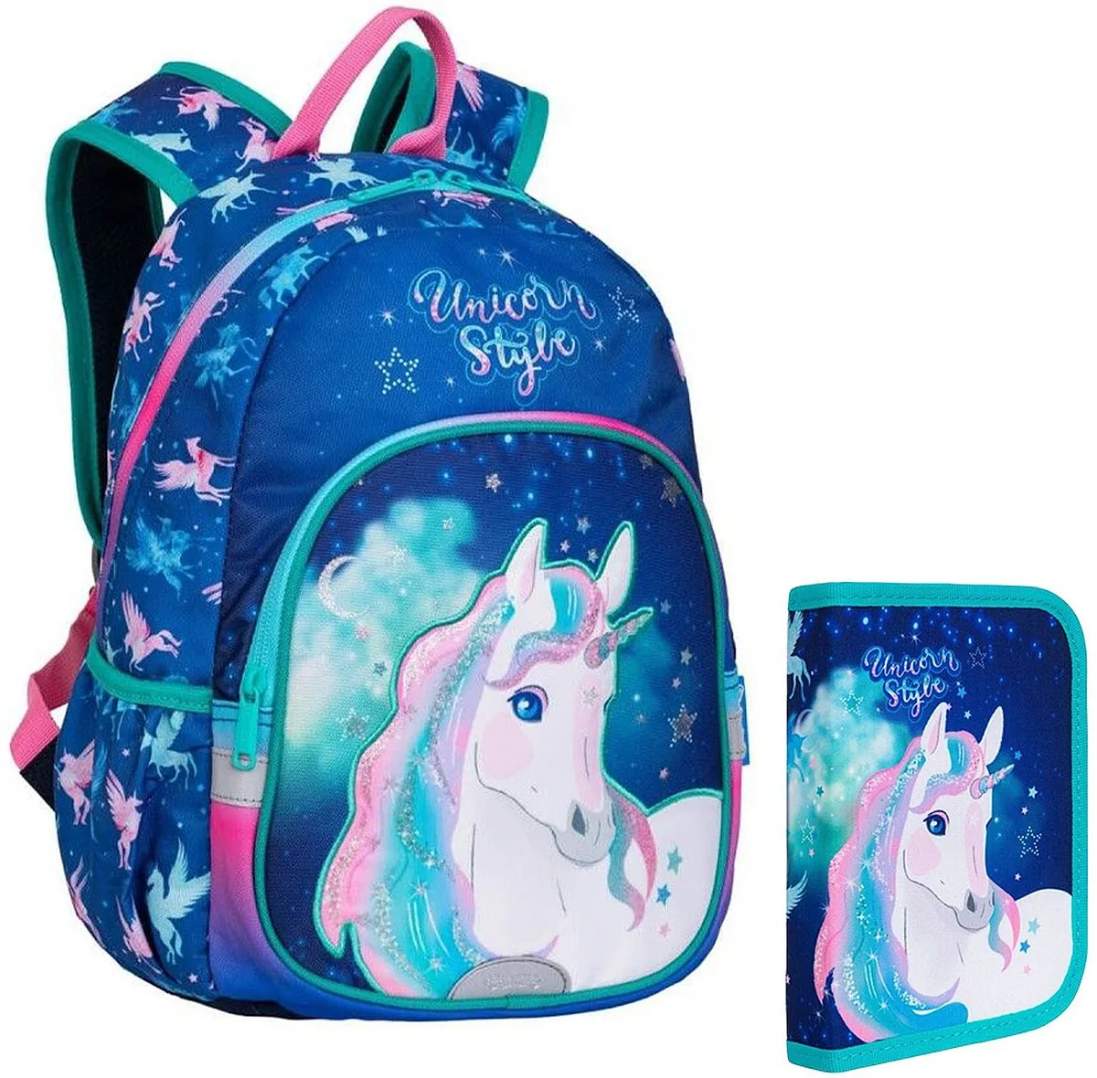 Set Școlar Colorino Unicorn Rucsac Grădiniță și Penar