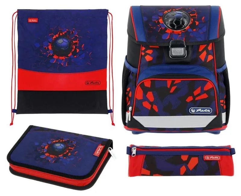 Set Scolar Herlitz Loop Plus Kick Off Ghiozdan 2 Penare si Sac de Sport
