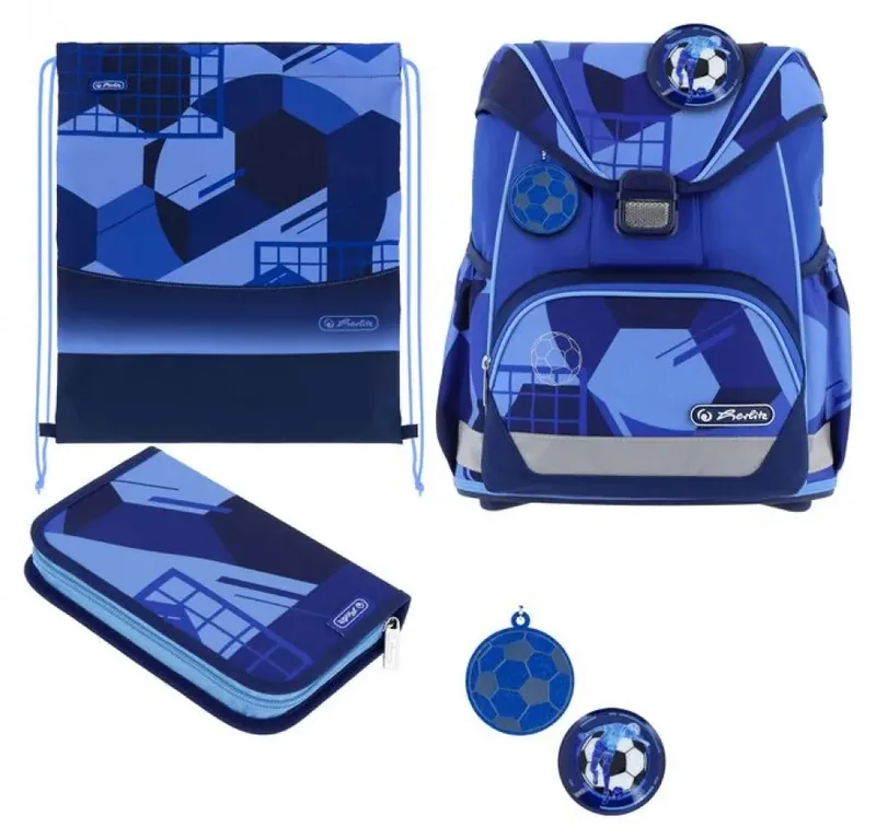 Set Scolar Herlitz UltraLight Plus Blue Goal Rucsac Penar Sac de Sport