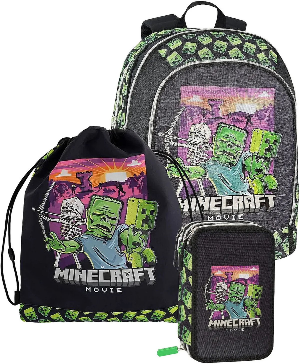 Set Școlar Panini Minecraft Movie Rucsac Geantă Sport Penar