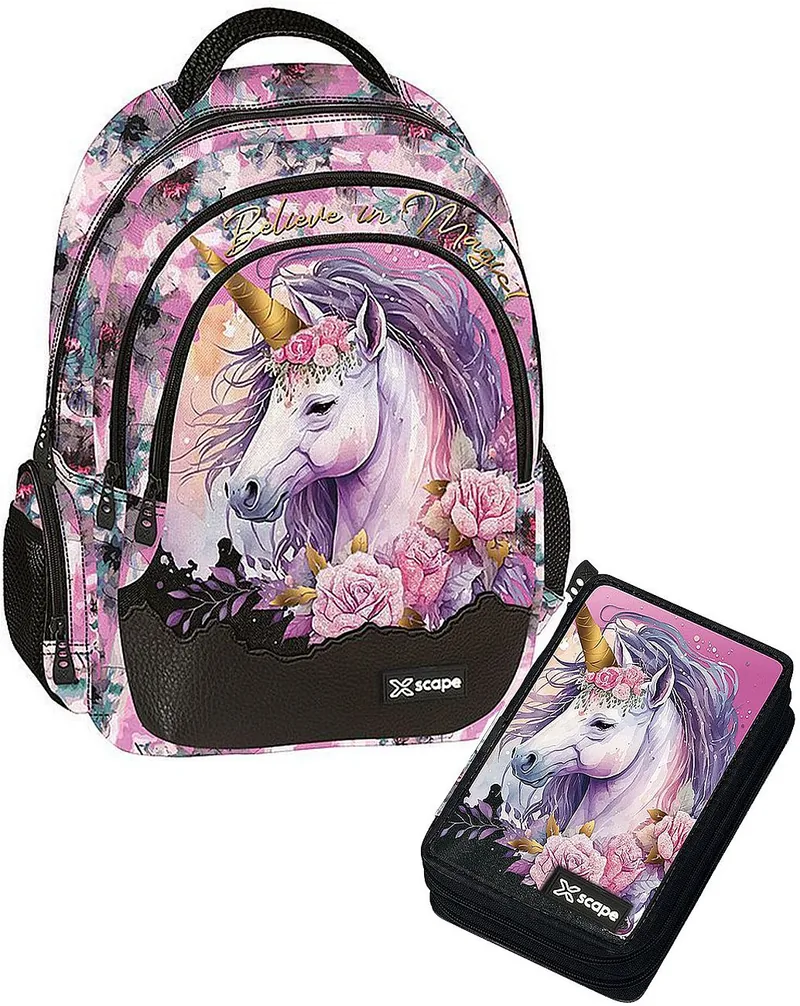 Set Scolar Rucsac si Penar Graffiti Xscape Unicorn