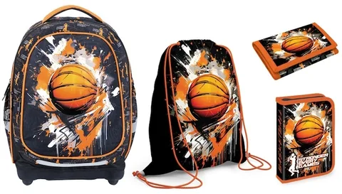 Set Scolar S. Cool Basketball Rucsac Penar cu Rechizite Geanta Sport Portofel