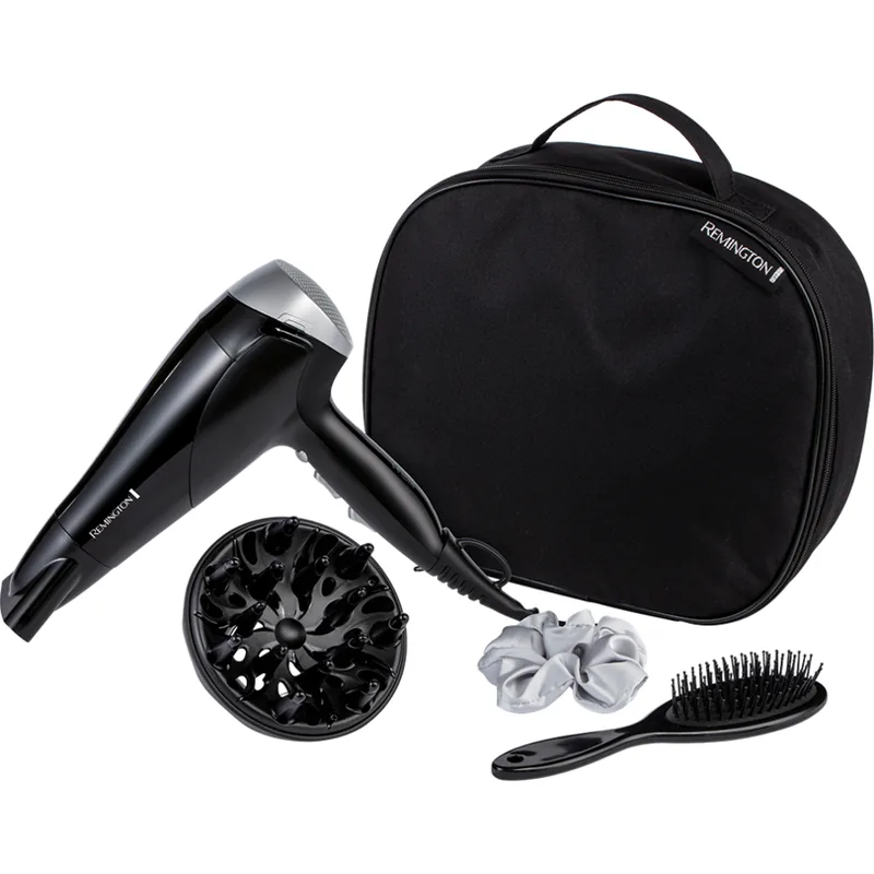 Set Uscator de Par Remington D3171GP 2200W Perie Geanta Negru