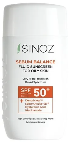 Fluid de Protectie Solara Sinoz Sebum Balance SPF50+ 50ml Piele Grassa si Mixta