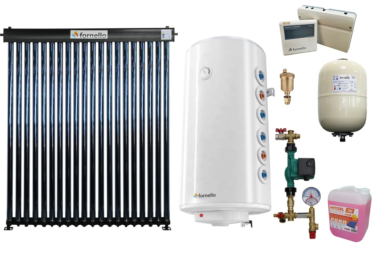 Sistem Solar Presurizat Fornello 20 Tuburi Heat Pipe Boiler 150l 2 Serpentine