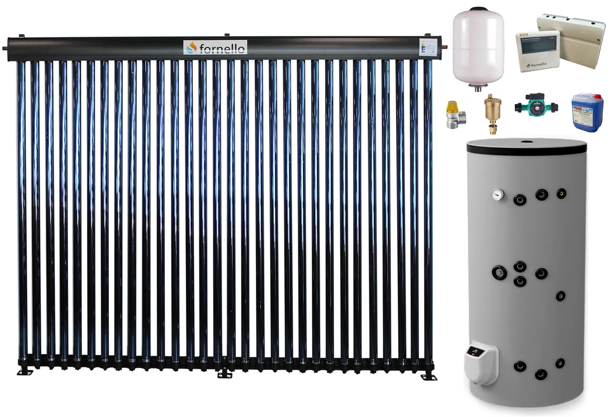 Sistem Solar Presurizat Fornello 30 Tuburi Heat Pipe Boiler Eldom 300L