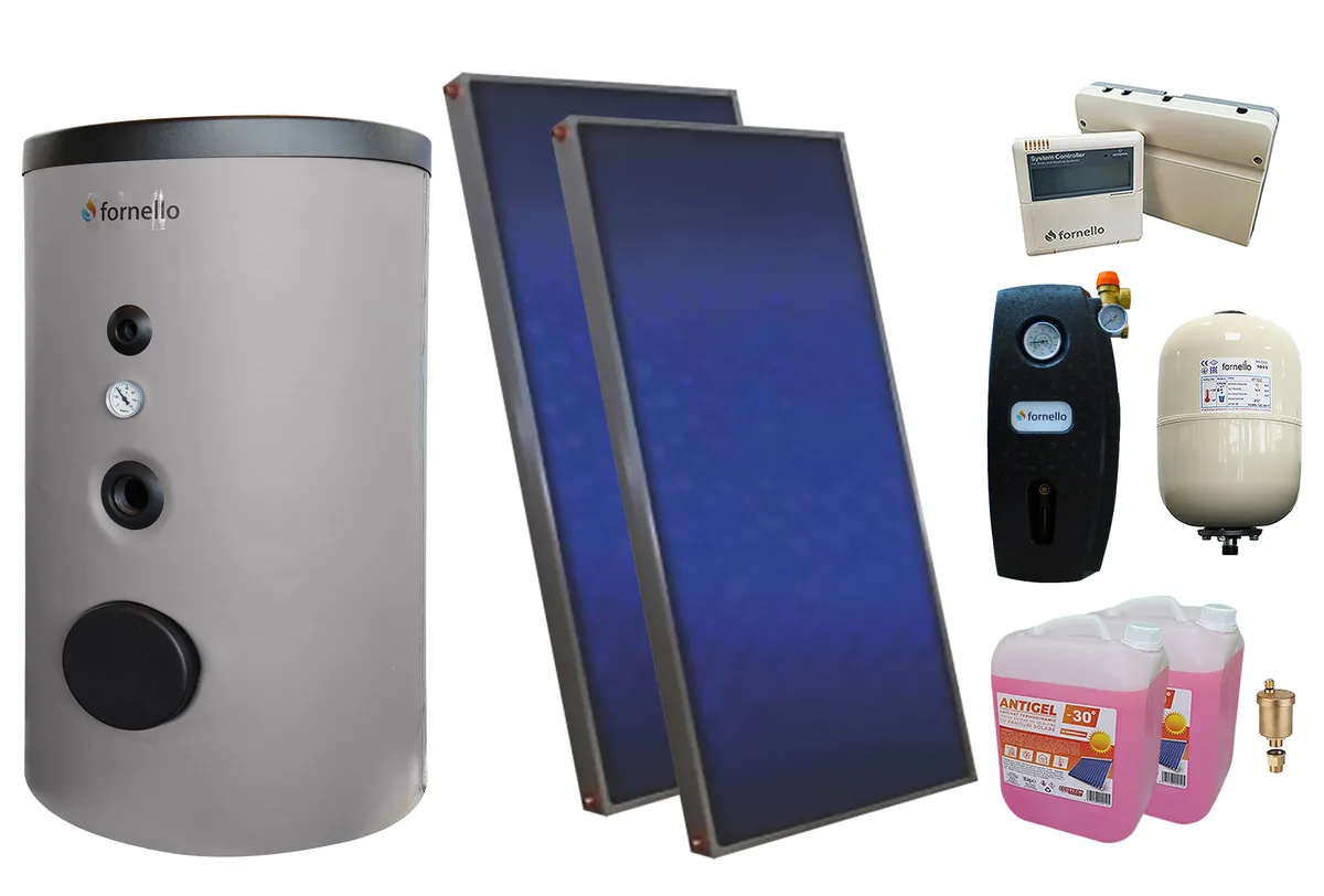 Sistem Solar Presurizat Sunsystem 2x PK SL FP 2.0 Boiler Fornello Optima 160L
