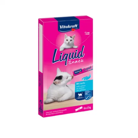 Snack Lichid pentru Pisici Vitakraft Somon 6x15g