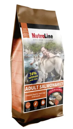 Hrana Uscata Caini Nutraline Dog Adult Somon si Orez 12.5kg