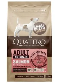 Quattro Dog Small Breed No Grain Adult Somon/Krill 1.5kg