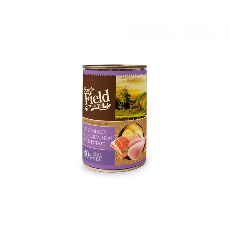 Hrana Umeda pentru Caini Sam's Field True Meat Somon si Pui cu Cartofi 400g