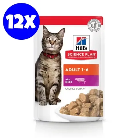 Hrana Umeda Pentru Pisici Hill's Science Plan Feline Adult Beef 12x85g