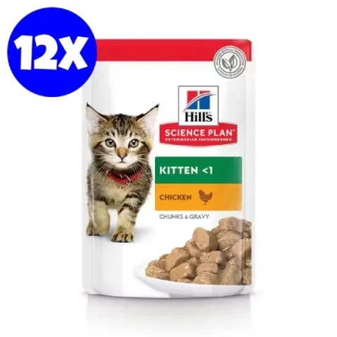 Hrana Umeda pentru Pisici Hills Science Plan Feline Kitten Pui 12x85g