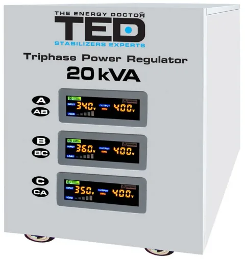 Stabilizator de Tensiune TED 20K3SVC 20KVA 16000W Trifazat Cu Servomotor