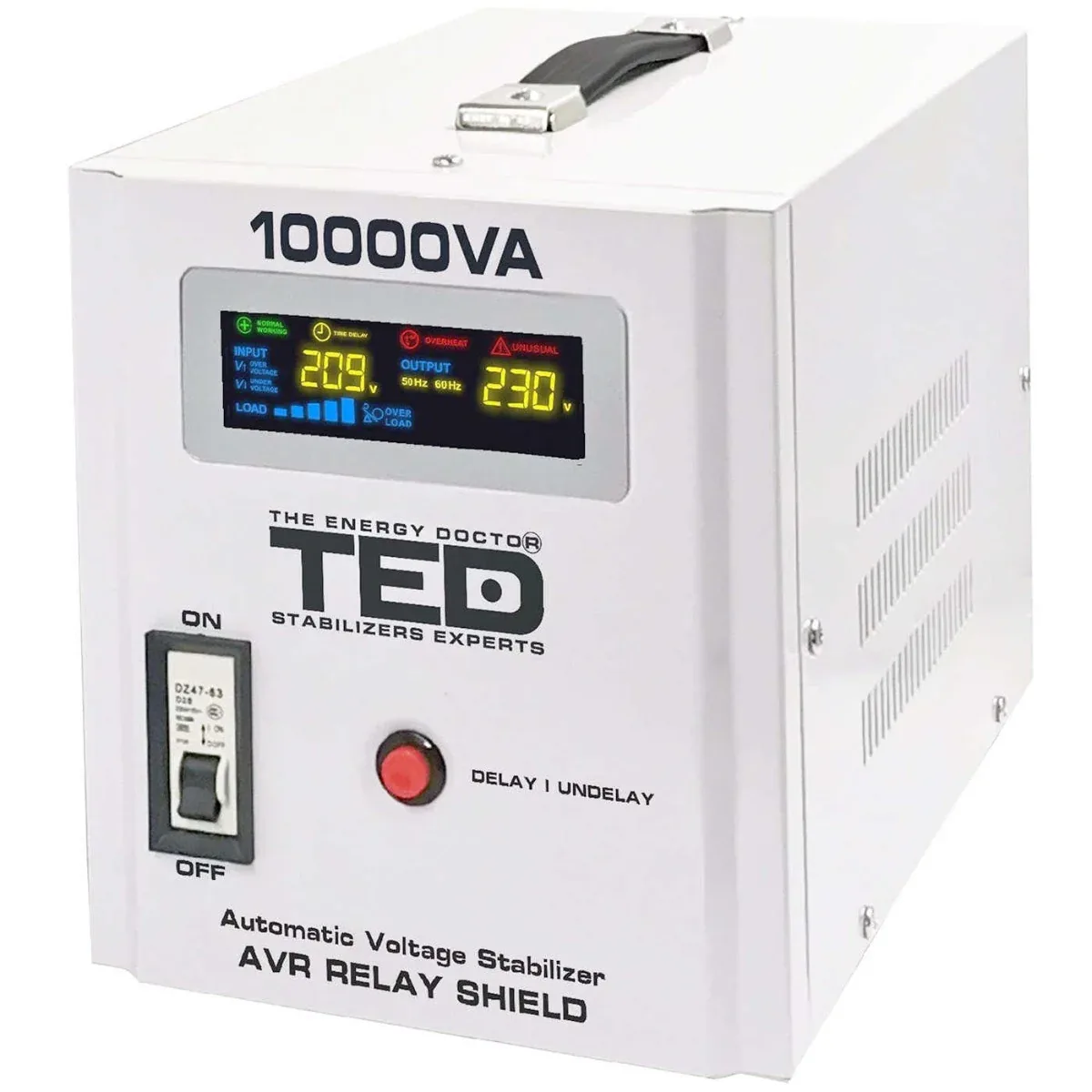 TED TED000071 10kVA 6000W 2 Prize Schuko Monofazat Unda Sinusoidala Ecran LCD