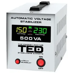 Stabilizator Tensiune TED Electric 500VA 300W LCD IP20 Schuko