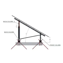 Structura de Fixare Panouri Fotovoltaice TRV 10 Panouri 2x5 Inclinare 30 Grade