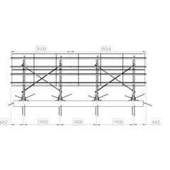 Structura Metalica TRV 12 Panouri Fotovoltaice 2x6 Inclinare 25 Grade