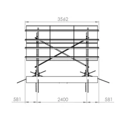 Structura Metalica TRV 6 Panouri Fotovoltaice 2x3 Montaj la Sol 25 Grade
