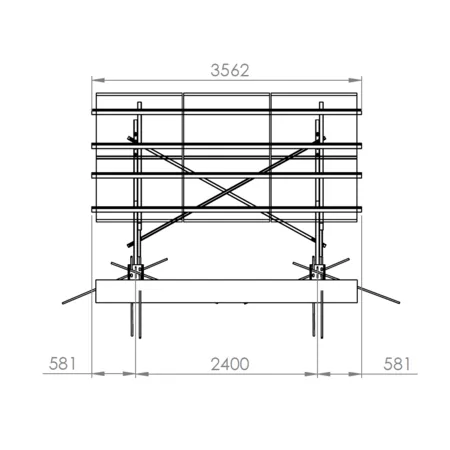 Structura Metalica TRV 6 Panouri Fotovoltaice 2x3 Montaj la Sol 25 Grade