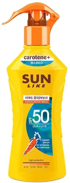 Lapte de Protectie Solara Sun Like Carotene+ SPF50 200ml