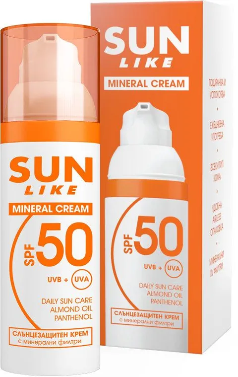 Crema de Protectie Solara pentru Fata Sun Like Mineral SPF50 50ml