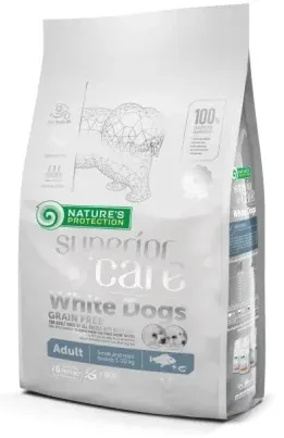 Hrana Uscata Nature's Protection White Dogs Grain Free 1.5kg Adult Talie Mica