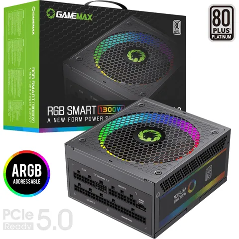 Sursa Gamemax 1300W Modulara 80+ Platinum RGB Negru