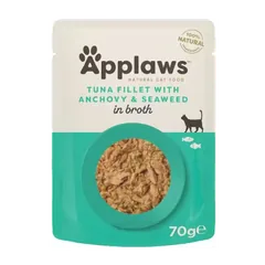 Hrana Umeda pentru Pisici Applaws Tuna Fillet with Anchovy Plic 70g