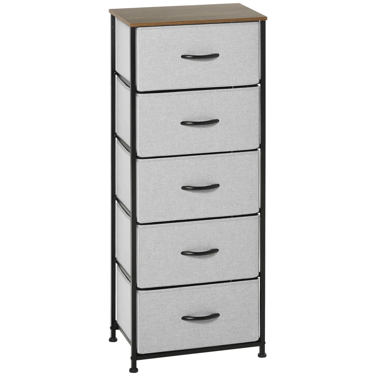 Comodă HOMCOM Stil Industrial 5 Sertare 45x30x116 cm