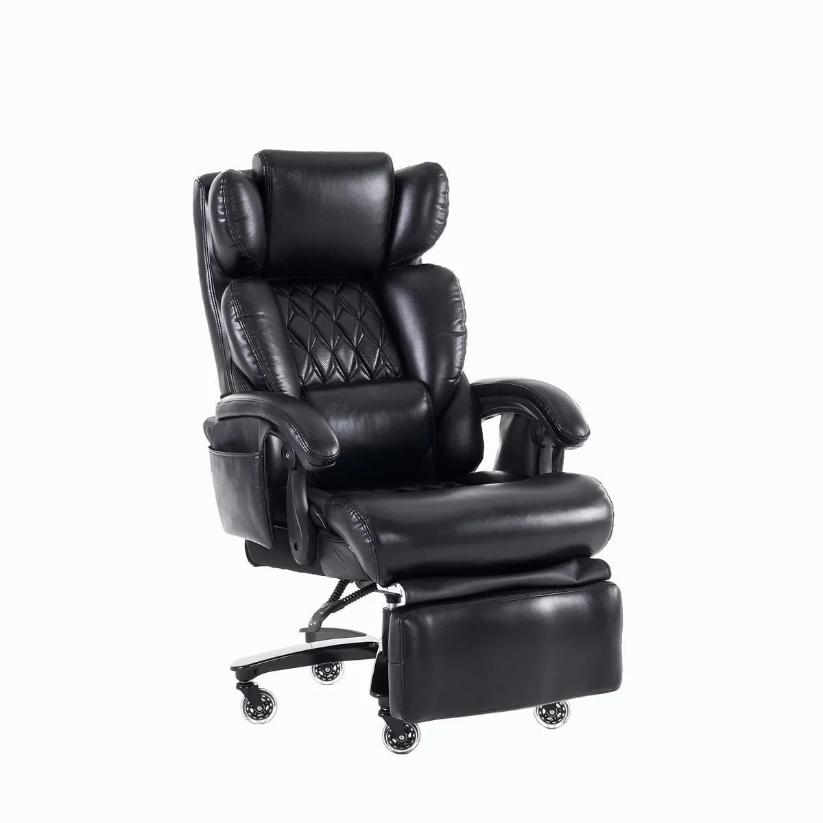 Scaun Director DK Collection Cu Masaj Si Incalzire Piele Artificiala Negru