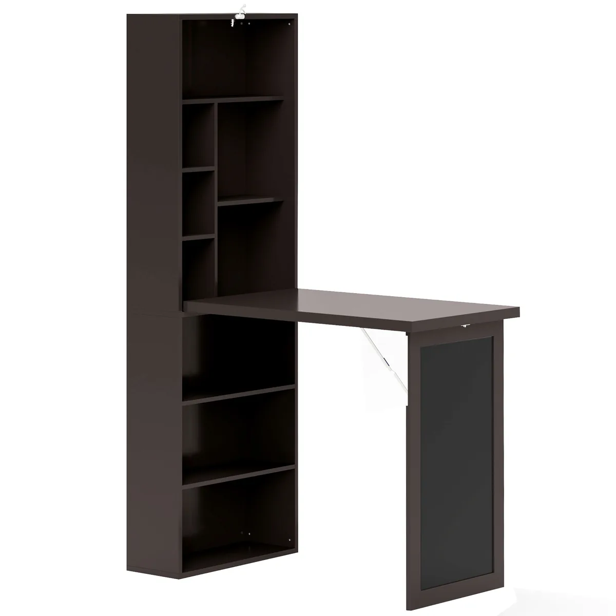 Birou Pliabil cu Bibliotecă și Tablă HOMCOM Modern 98x51x153cm Maro