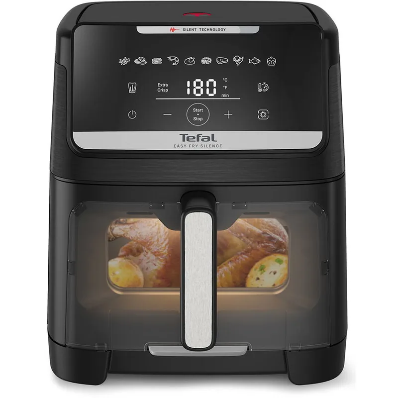 Tefal Easy Fry Silence EY8468E0 7L 1800W 10 Programe Automate Negru