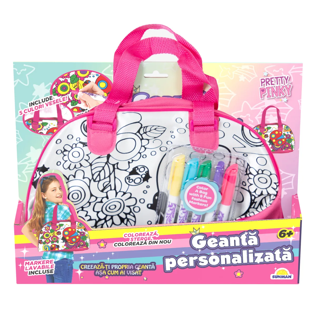 Tote Bag de Colorat Pretty Pinky