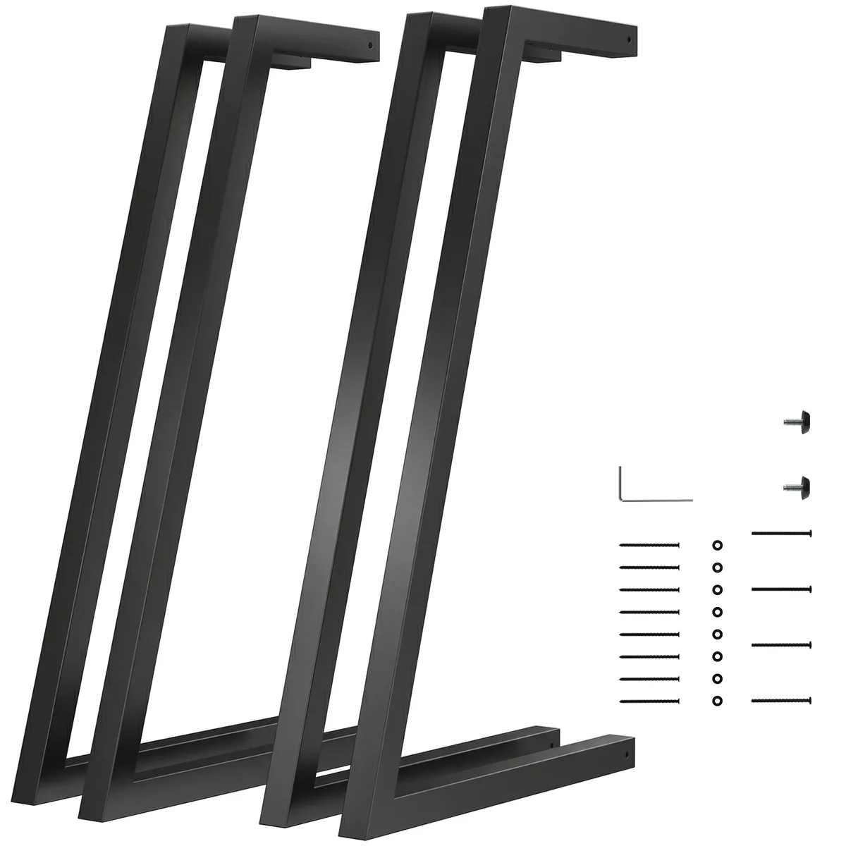 Picioare de Masa HOMCOM Industriale Patrate Set 4 43x3x72cm Reglabile Negru