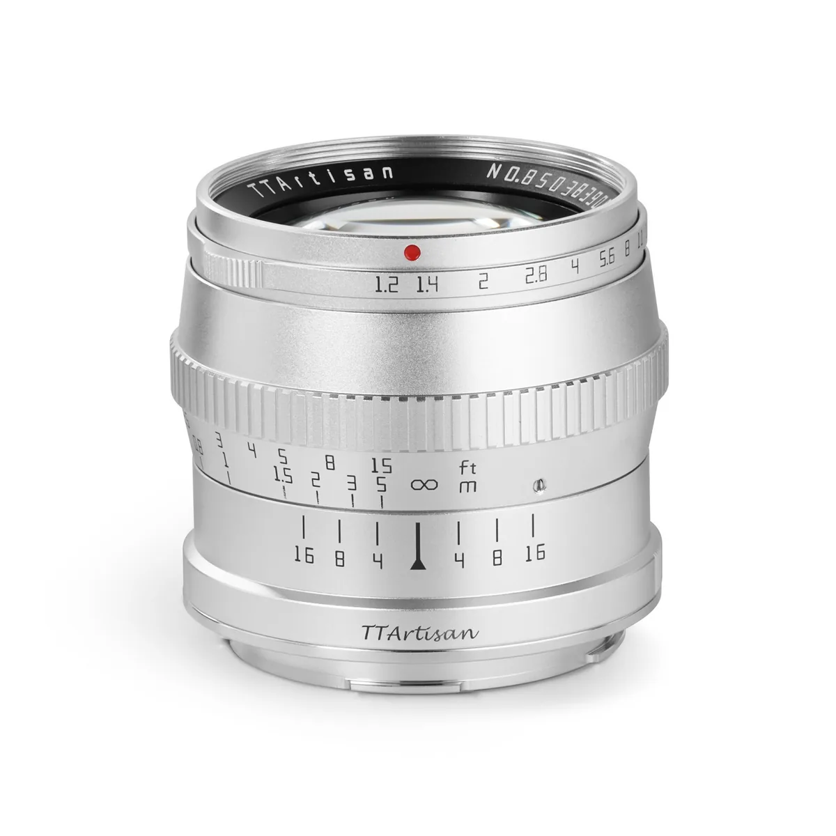 TTArtisan 50mm F1.2 APS-C L-Mount Argintiu - imagine 2
