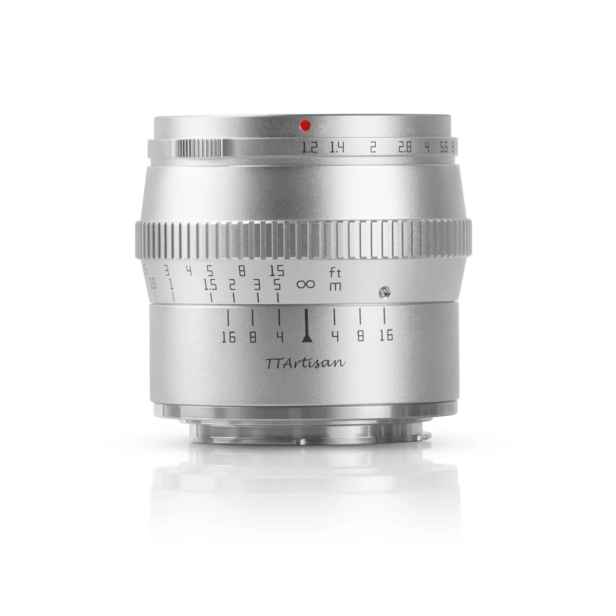 TTArtisan 50mm F1.2 APS-C Sony E Argintiu Focalizare Manuala - imagine 3