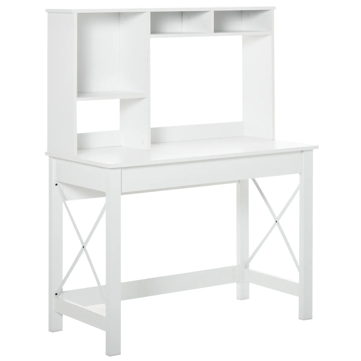 Birou Biblioteca HOMCOM Lemn Modern 105x50x137.5cm Alb