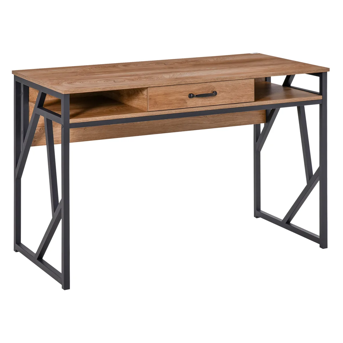 Birou HOMCOM 2 Compartimente Sertar Metal MDF 120x60x76cm Maro