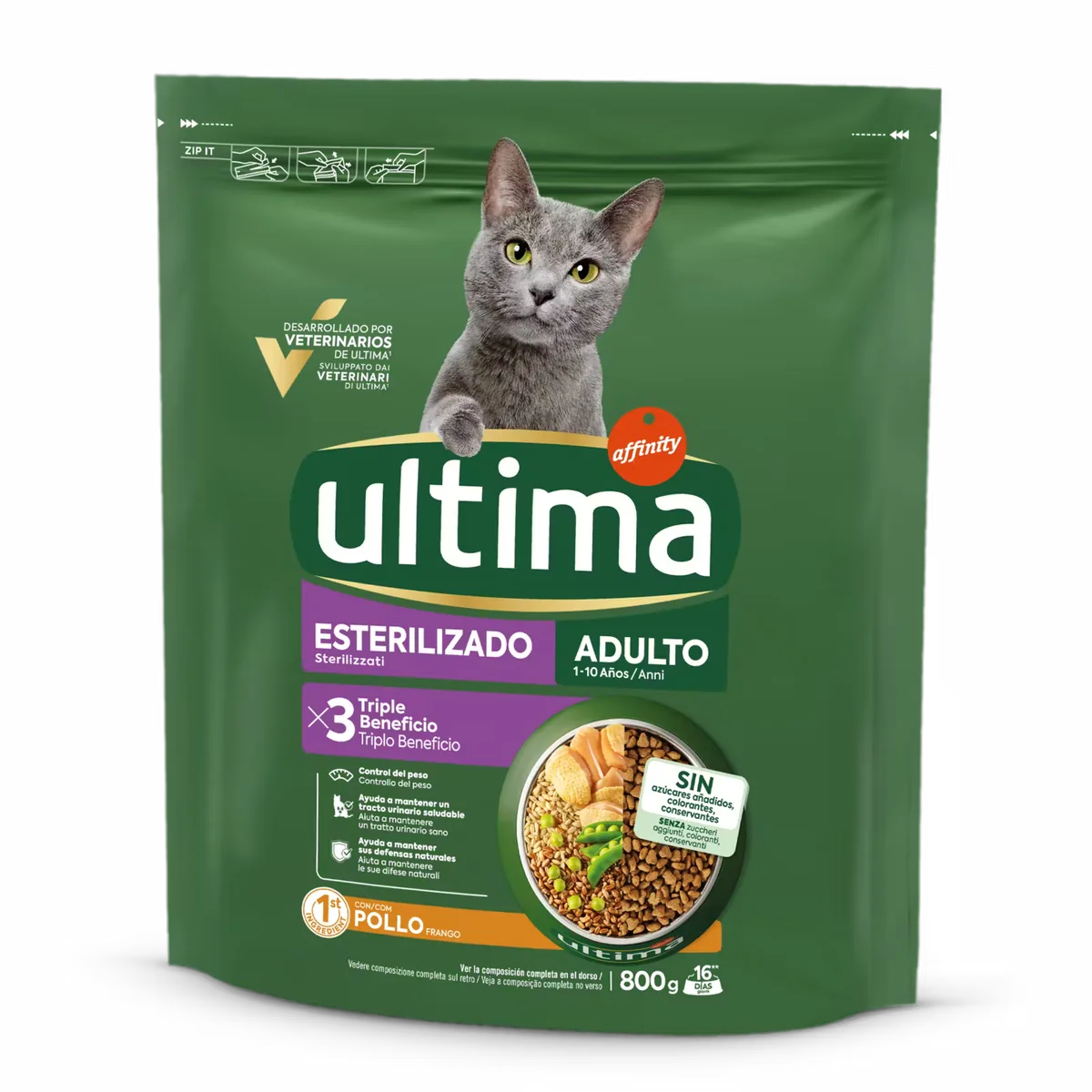 Hrana Uscata pentru Pisici Ultima Cat Adult Sterilizat Pui 800g