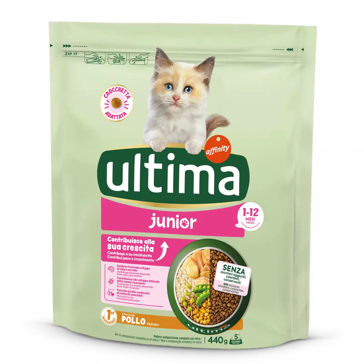 Hrana Uscata Pisici Ultima Cat Junior Pui 440g