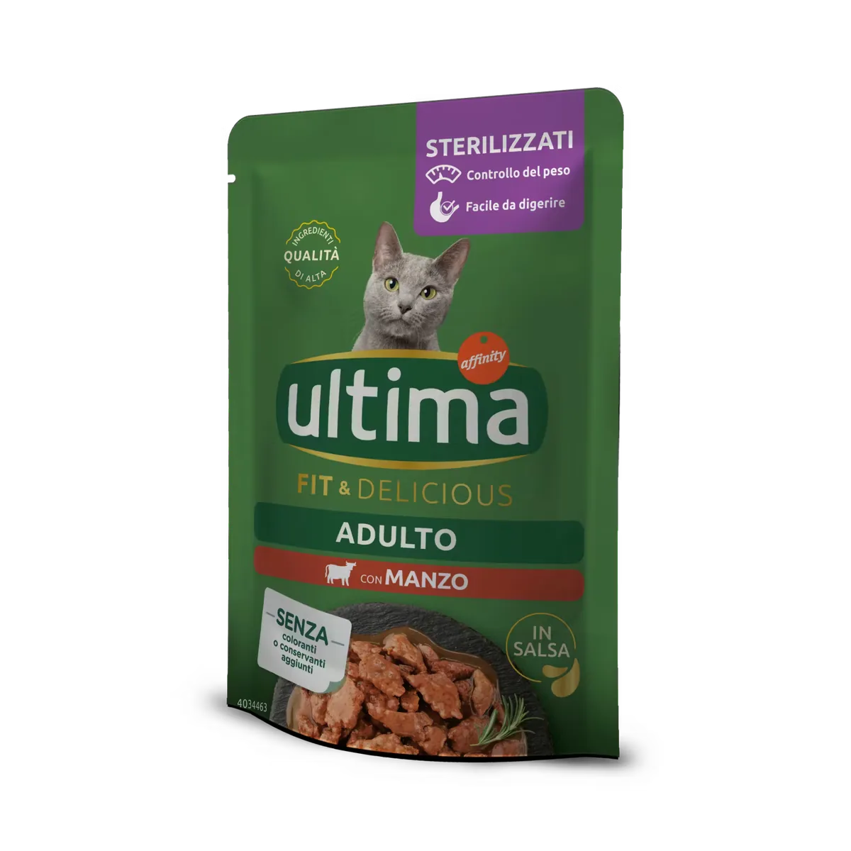 Hrana Umeda Pisici Ultima Cat Adult Sterilizat Fit & Delicious Vita 85g