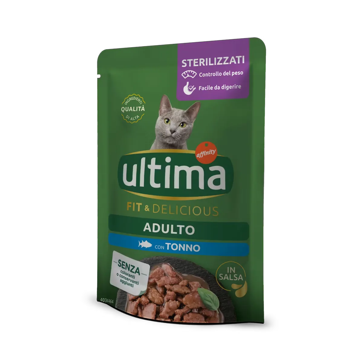 Hrana Umeda pentru Pisici Ultima Cat Adult Sterilizat Fit & Delicious Ton 85g