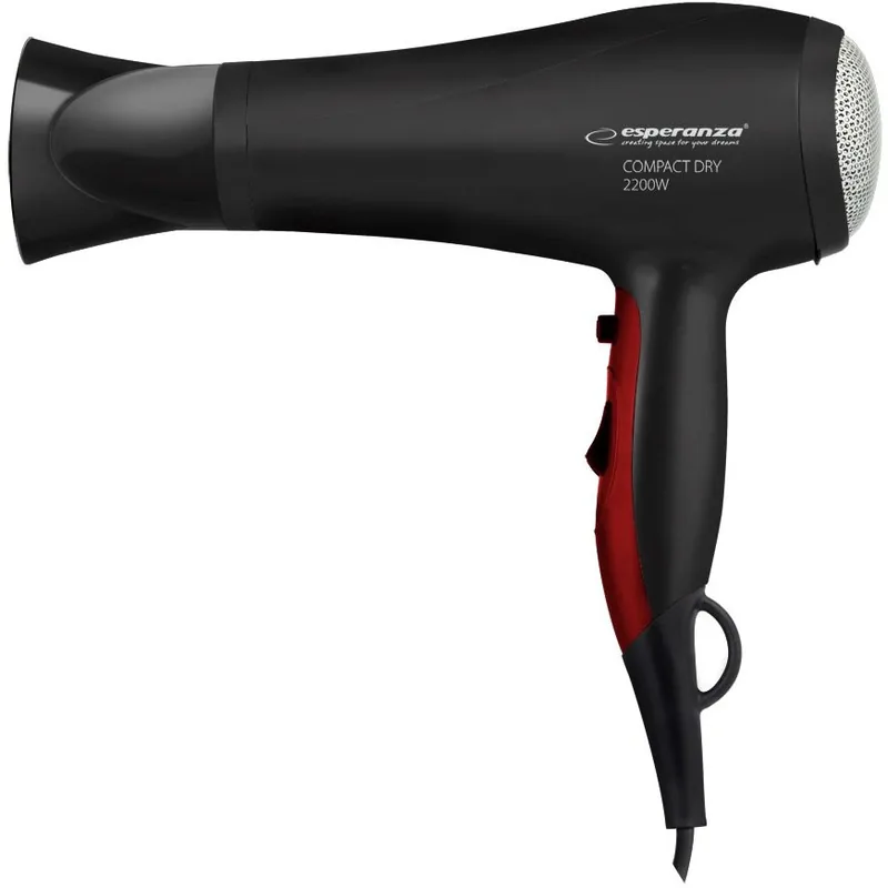 Uscator de Par Esperanza 2200W 3 Niveluri Incalzire Cablu 1.8m 770g Negru Rosu