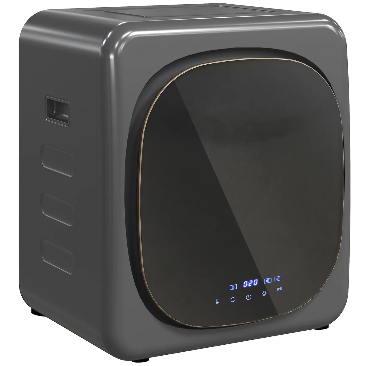 Uscător de Rufe Electric Homcom 4kg Dezinfecție UV Oțel Inoxidabil Gri